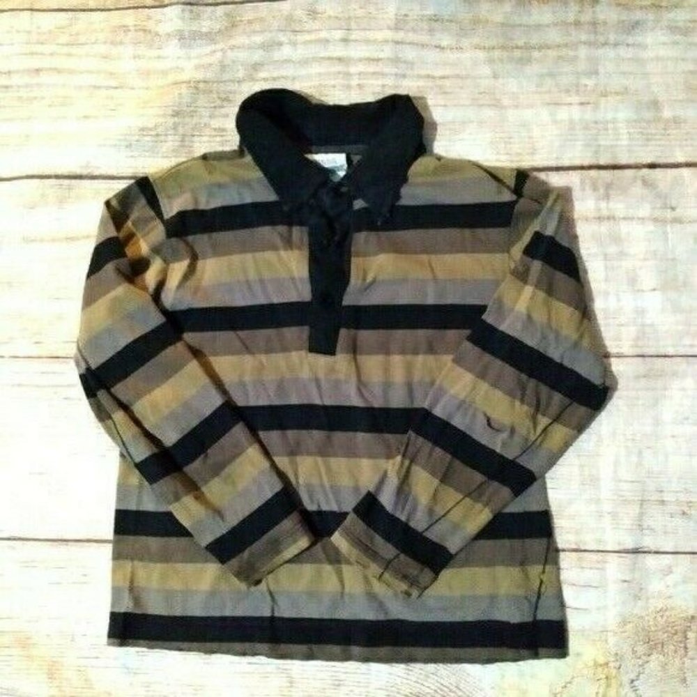 Wings brown & gray color block polo sz 7